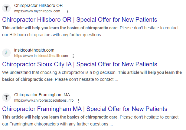 Chiro Results